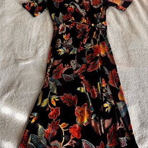 MSK Black Maxi Dress with Vibrant Floral Design